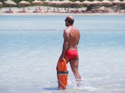 Lifeguard on duty on the beach