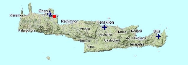 Kalyves Location Map on Crete
