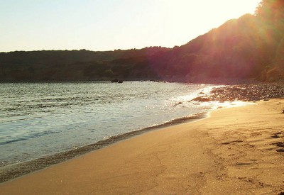 Sunset on a golden beach