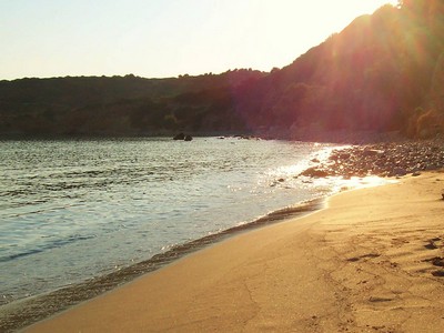 golden beach at sunset