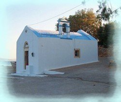 Tiny white Greek church