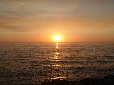 Sun setting over the sea Crete